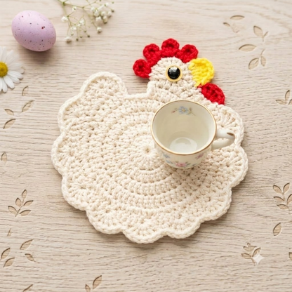 3 in 1 Chicken Bag & Egg Pouch and Coaster Crochet Pattern