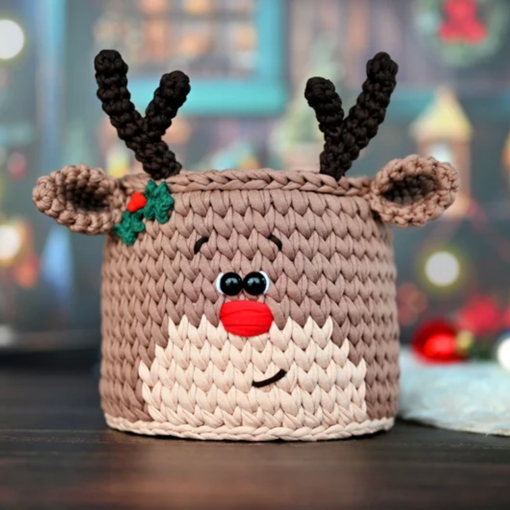 Christmas Character Basket Crochet Pattern