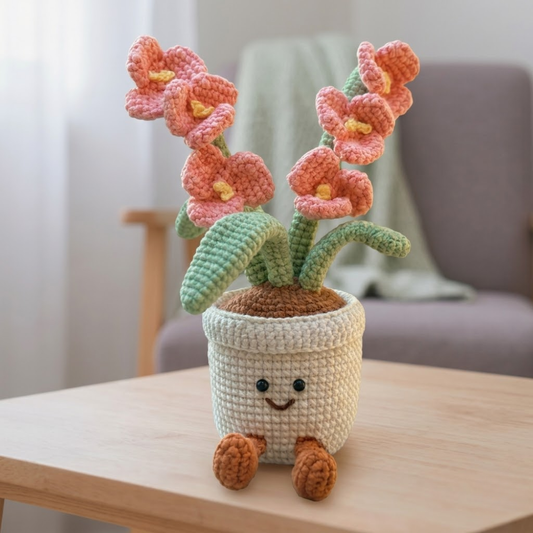Smiling Orchid Plushie Crochet Pattern
