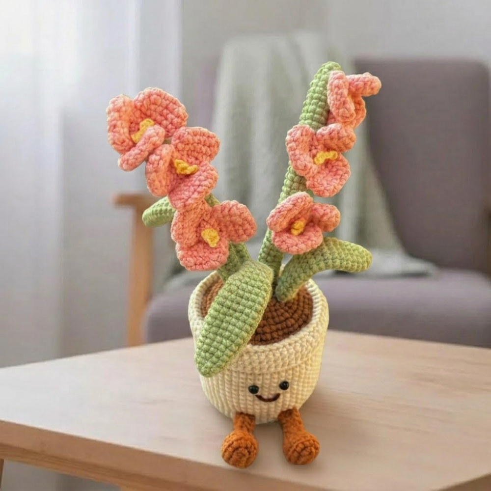 Smiling Orchid Plushie Crochet Pattern