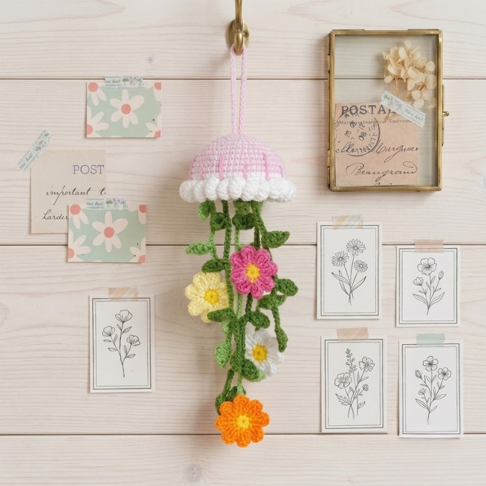 4 in 1 Floral Jellyfish Crochet Pattern Bundle