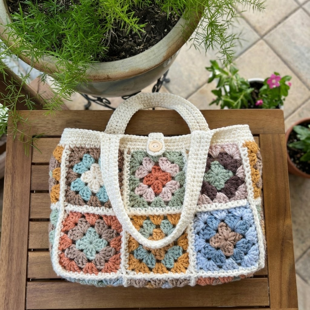 2 in 1 Cozy Patchwork Tote Crochet Pattern