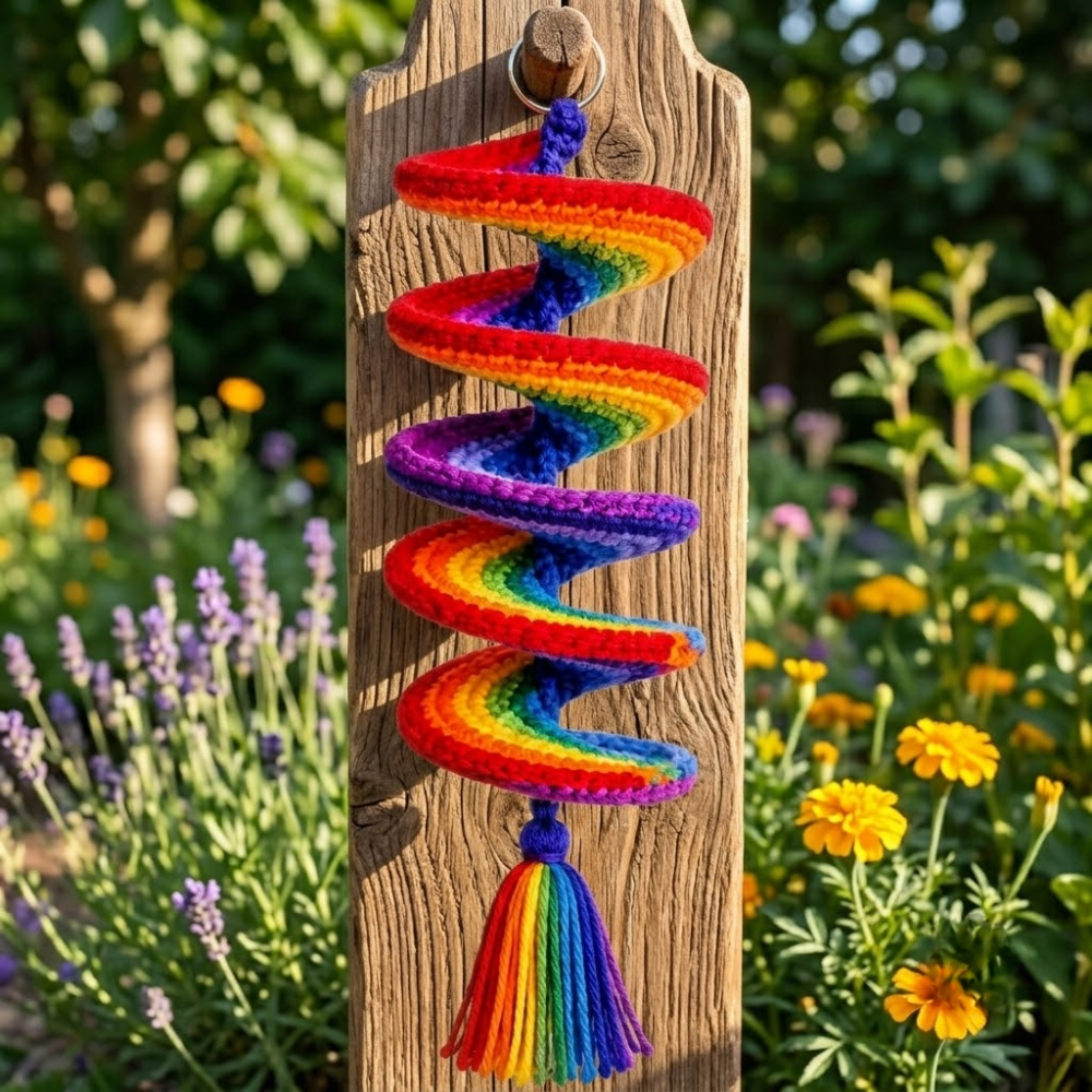 2 in 1 Butterfly & Rainbow Spiral Crochet Pattern