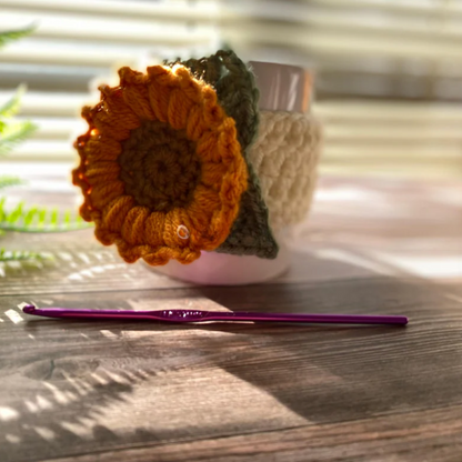 Sunflower Mug Cozy Crochet Pattern