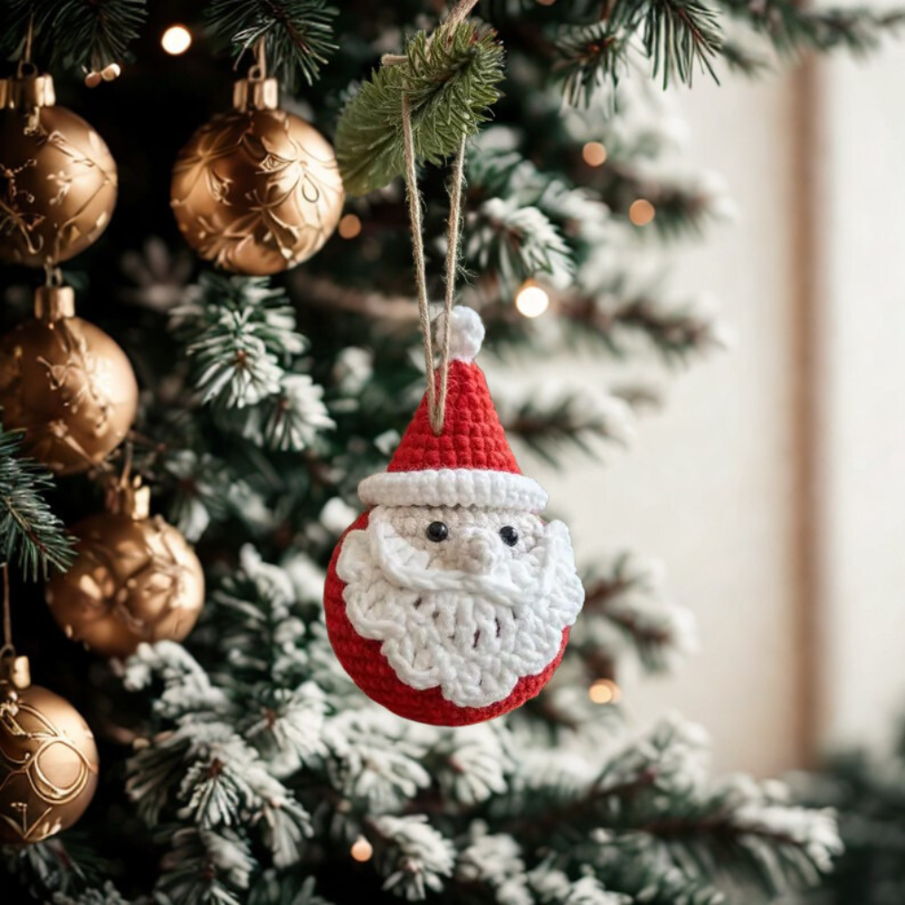 Jolly Santa Ornament Crochet Pattern