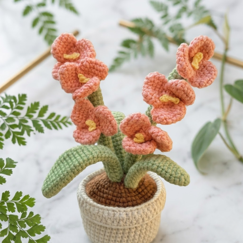 Smiling Orchid Plushie Crochet Pattern