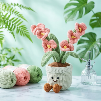 Smiling Orchid Plushie Crochet Pattern