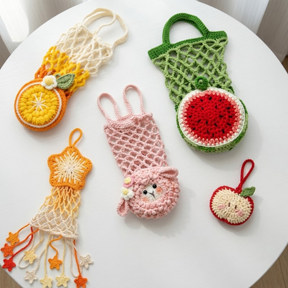 5 in 1 Fruity Water Bottle Holder Crochet Pattern Bundle