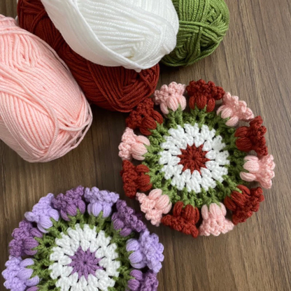 Blooming Flower Coaster Crochet Pattern