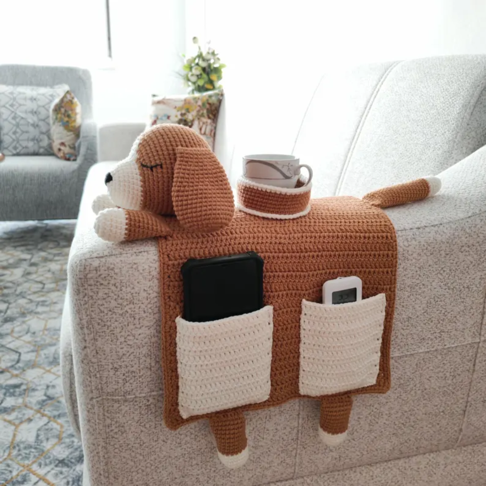 Dog Sofa Armrest Organizer Crochet Pattern