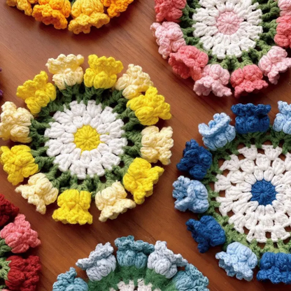 Blooming Flower Coaster Crochet Pattern