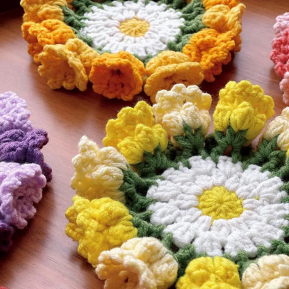 Blooming Flower Coaster Crochet Pattern