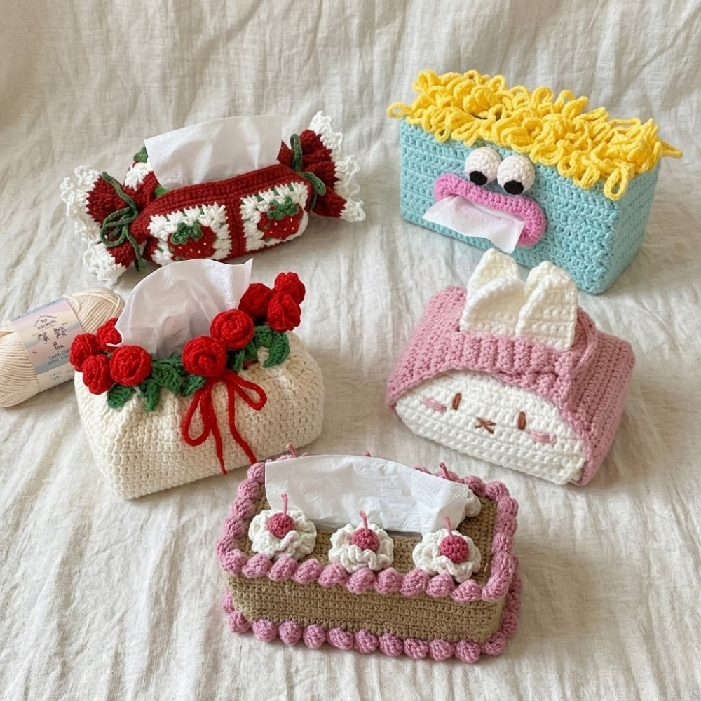 5 in 1 Tissue Box Cover Crochet Pattern
