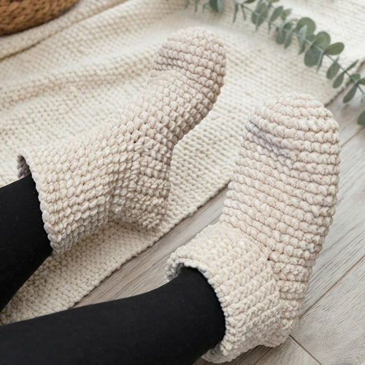 Chunky Cozy Slipper Boots Crochet Pattern