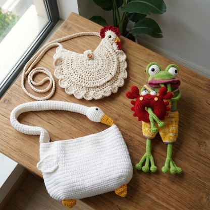 3 in 1 Funny Farm Bag & Friends Crochet Pattern