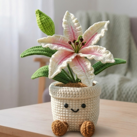 Happy Face Lily Pot Crochet Pattern