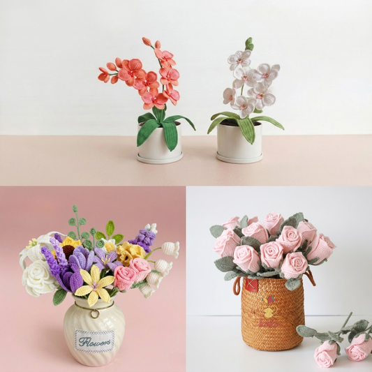 4 in 1 Floral Dreams Crochet Pattern Bundle