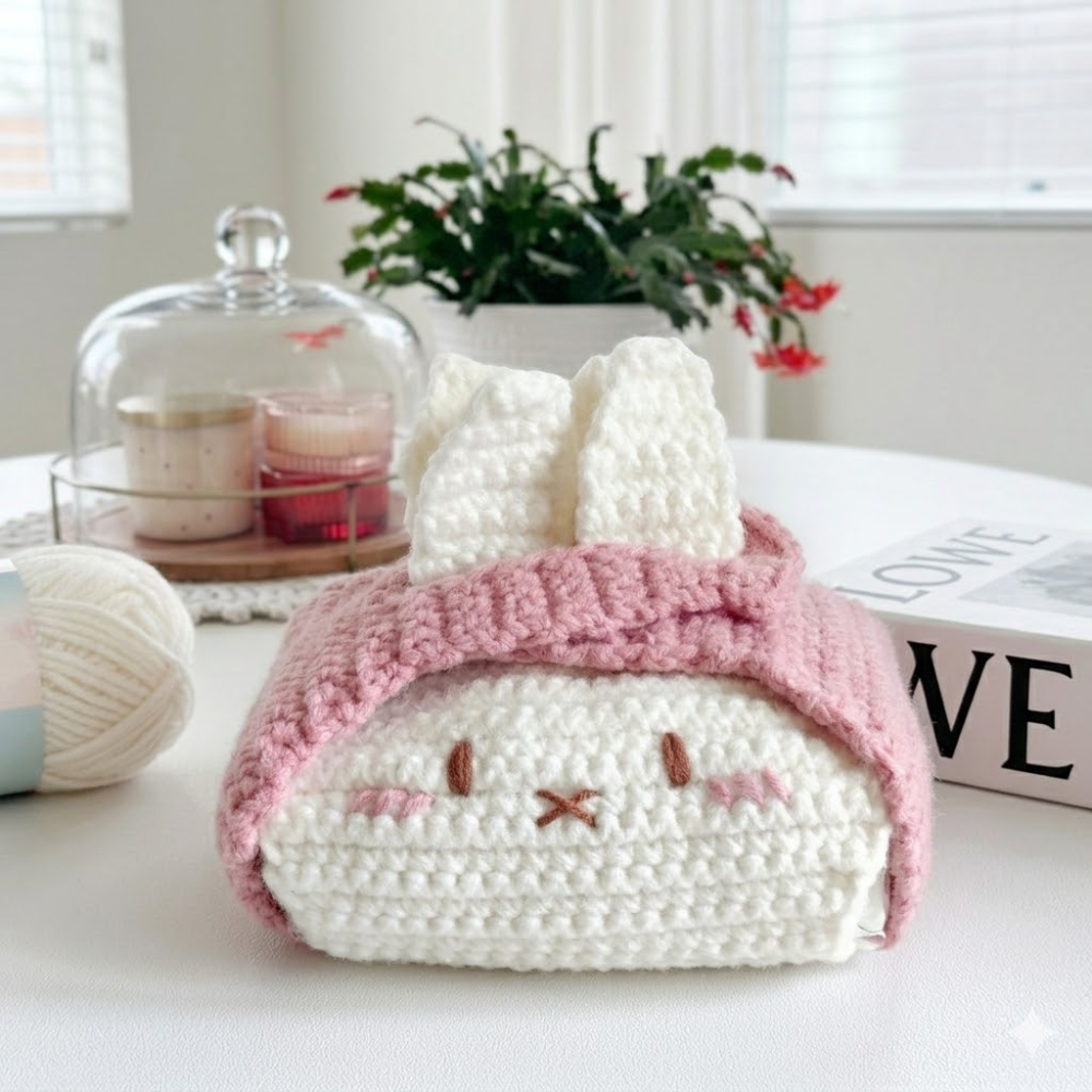Bunny Tissue Box Cover Crochet Pattern