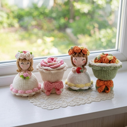 2 in 1 Flower Girl Reversible Doll Crochet Pattern