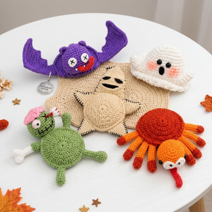 4 in 1 Halloween Monster Coaster Crochet Pattern