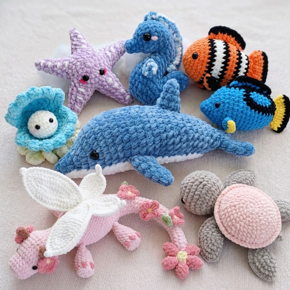 8 in 1 Ocean Friends Amigurumi Crochet Pattern