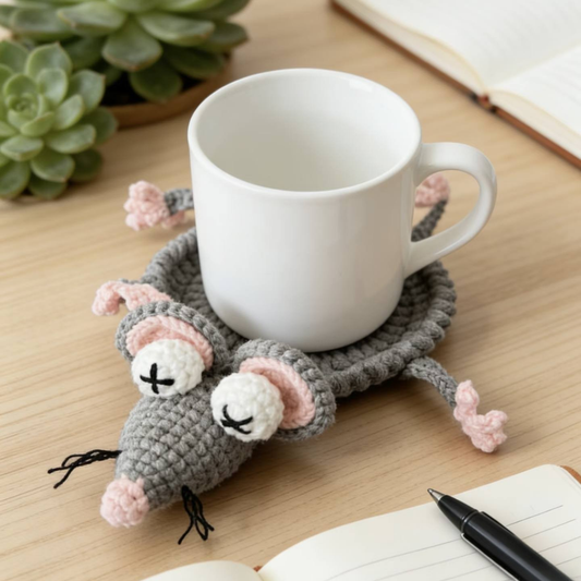 Funny Mouse Coaster Crochet Pattern