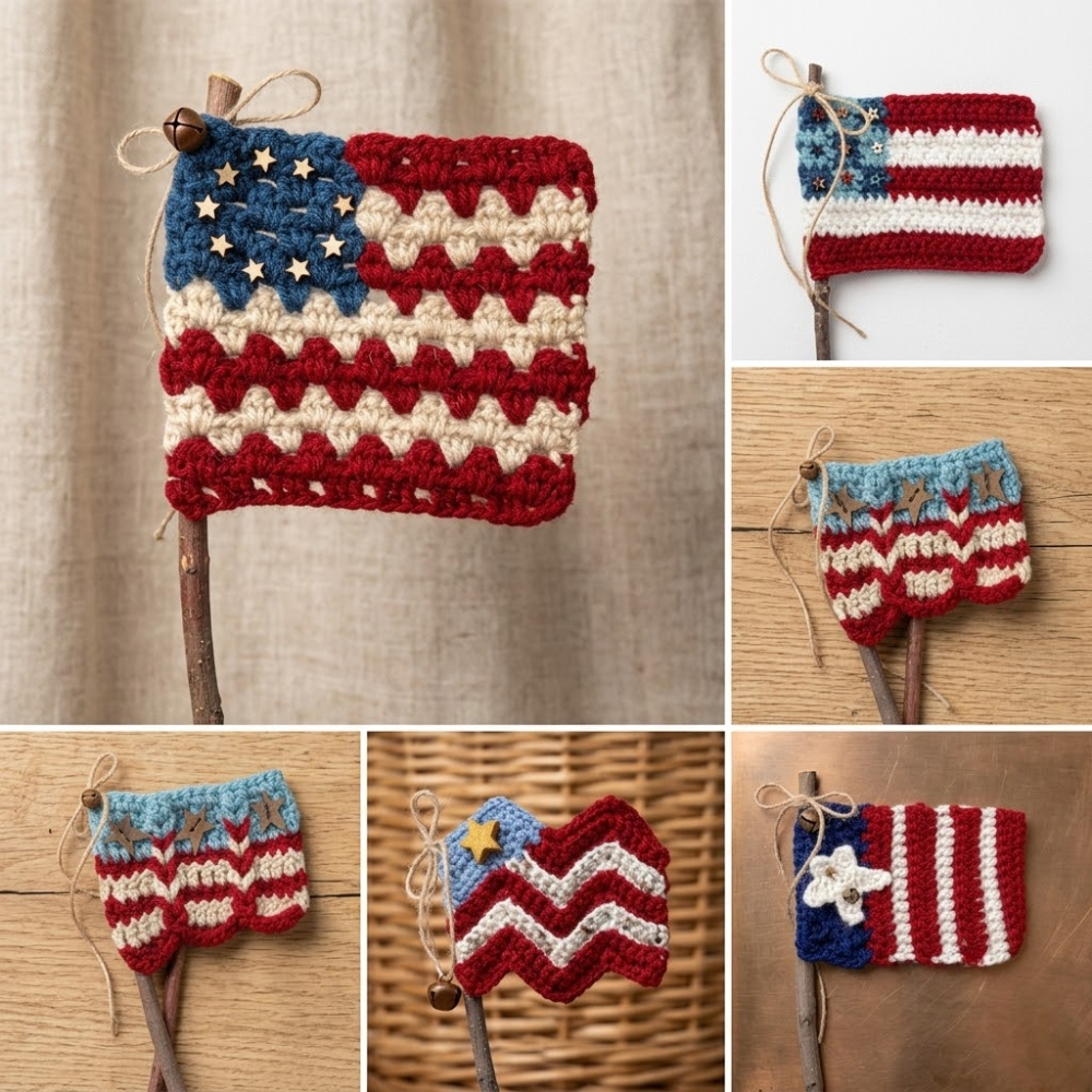 3 in 1 Independence Day  Crochet Pattern