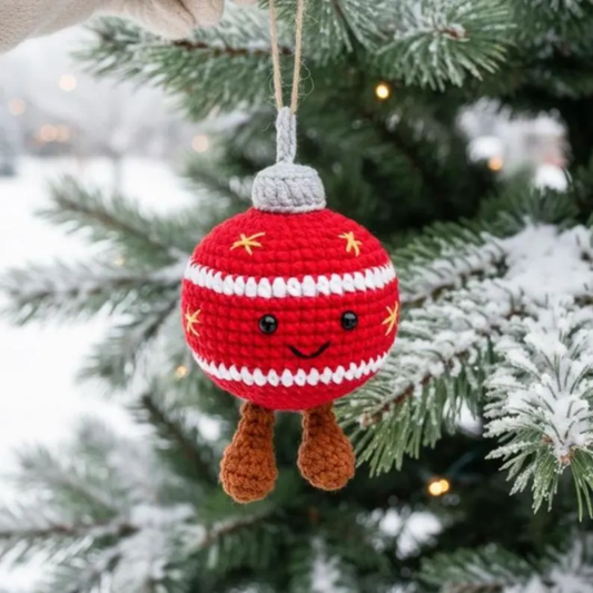 Smiley Bauble Ornament Crochet Pattern