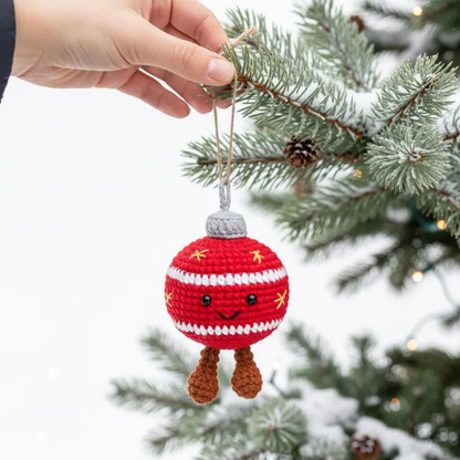 Smiley Bauble Ornament Crochet Pattern
