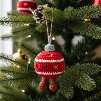 Smiley Bauble Ornament Crochet Pattern