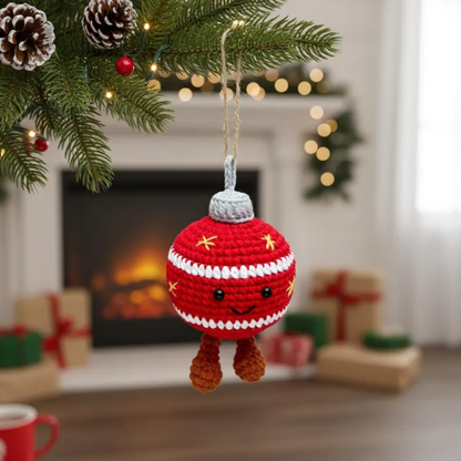 Smiley Bauble Ornament Crochet Pattern