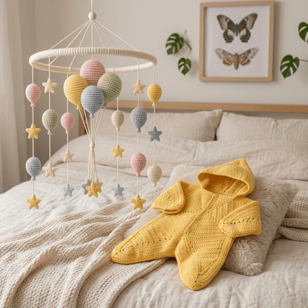2 in 1 Balloon & Star Baby Mobile Crochet Pattern