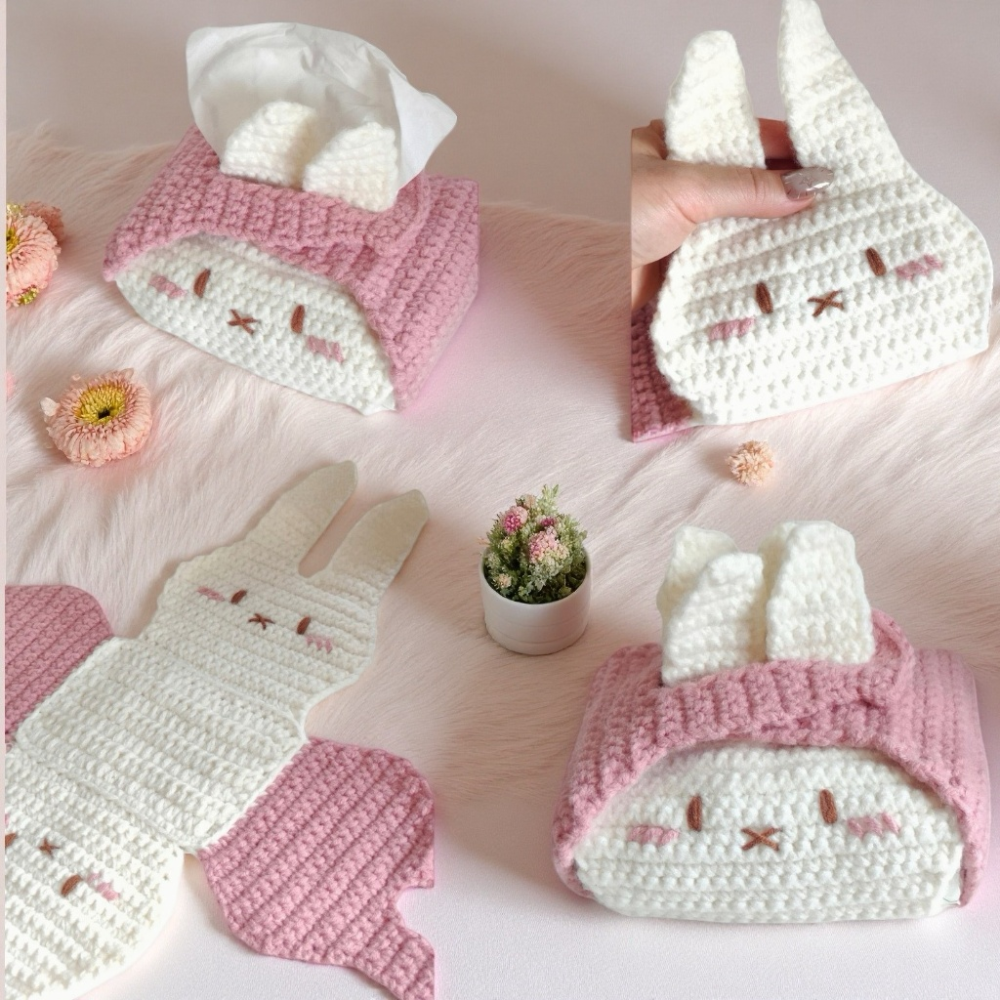 Bunny Tissue Box Cover Crochet Pattern