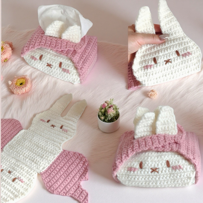 Bunny Tissue Box Cover Crochet Pattern