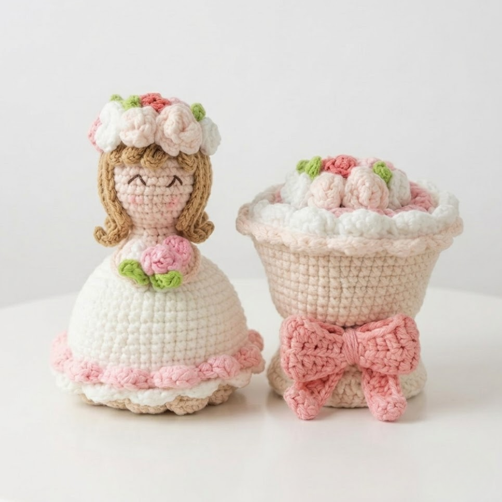 2 in 1 Flower Girl Reversible Doll Crochet Pattern