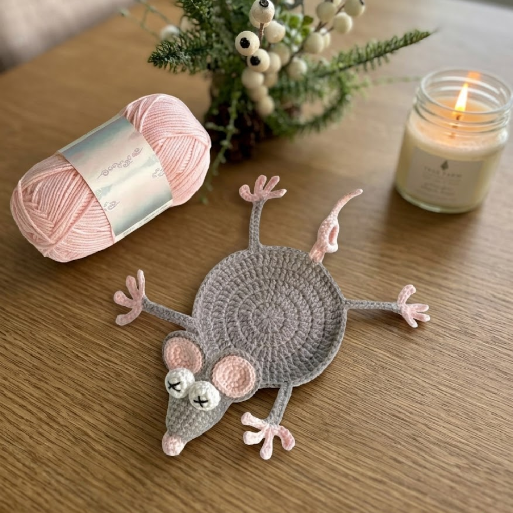 Funny Mouse Coaster Crochet Pattern