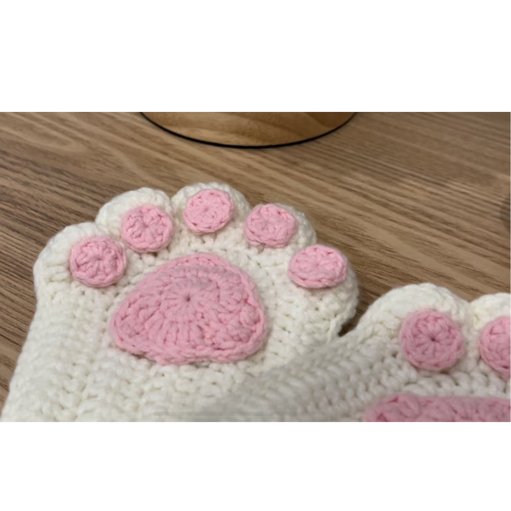 Cat Paw Gloves Crochet Pattern