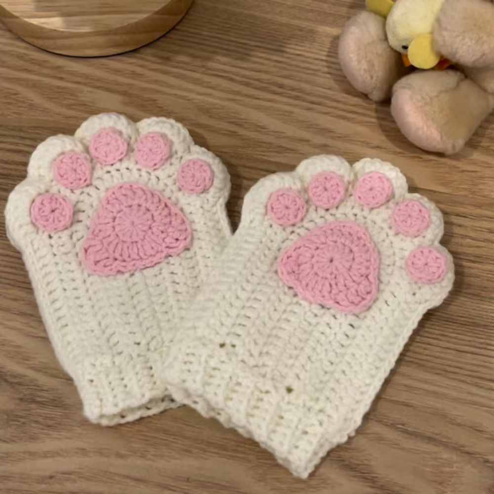 Cat Paw Gloves Crochet Pattern