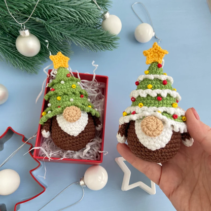 Christmas Gnome Ornament Crochet Pattern