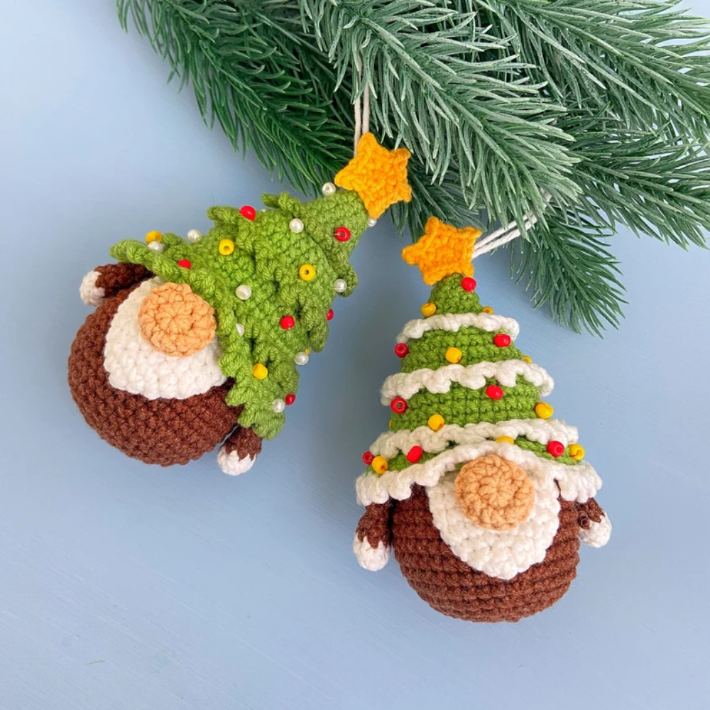 Christmas Gnome Ornament Crochet Pattern