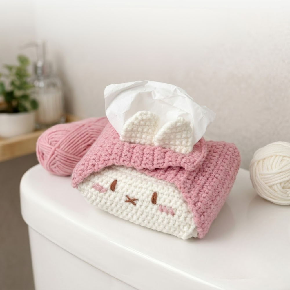 Bunny Tissue Box Cover Crochet Pattern