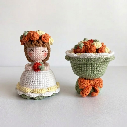 2 in 1 Flower Girl Reversible Doll Crochet Pattern