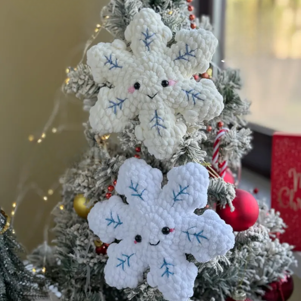 Snowflake Plush Ornament Crochet Pattern