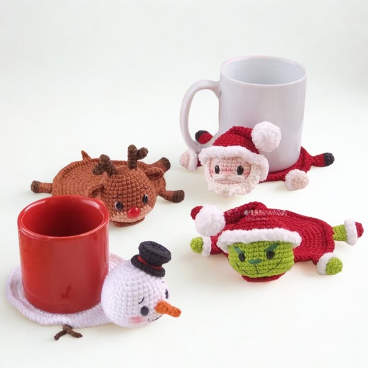 Amigurumi Christmas Coasters Crochet Pattern