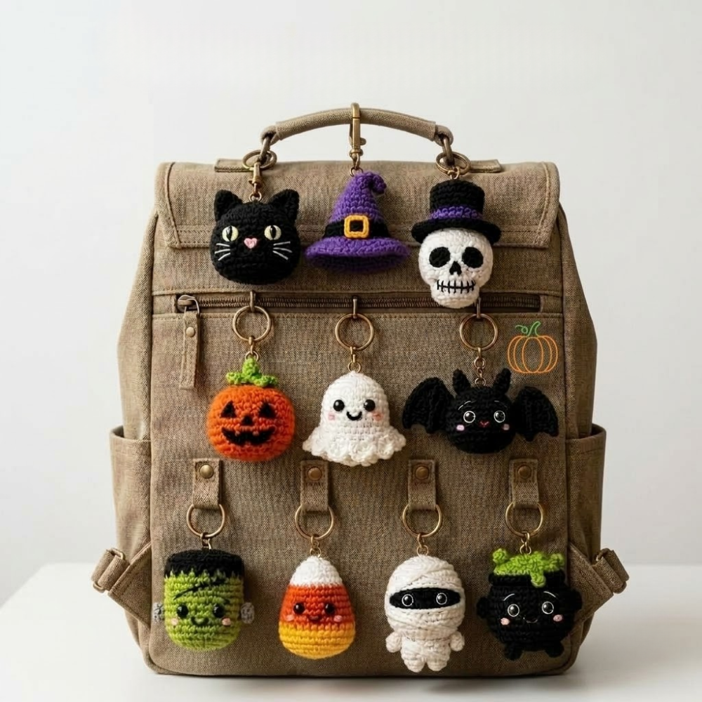 10 in 1 Halloween Keychain Crochet Pattern