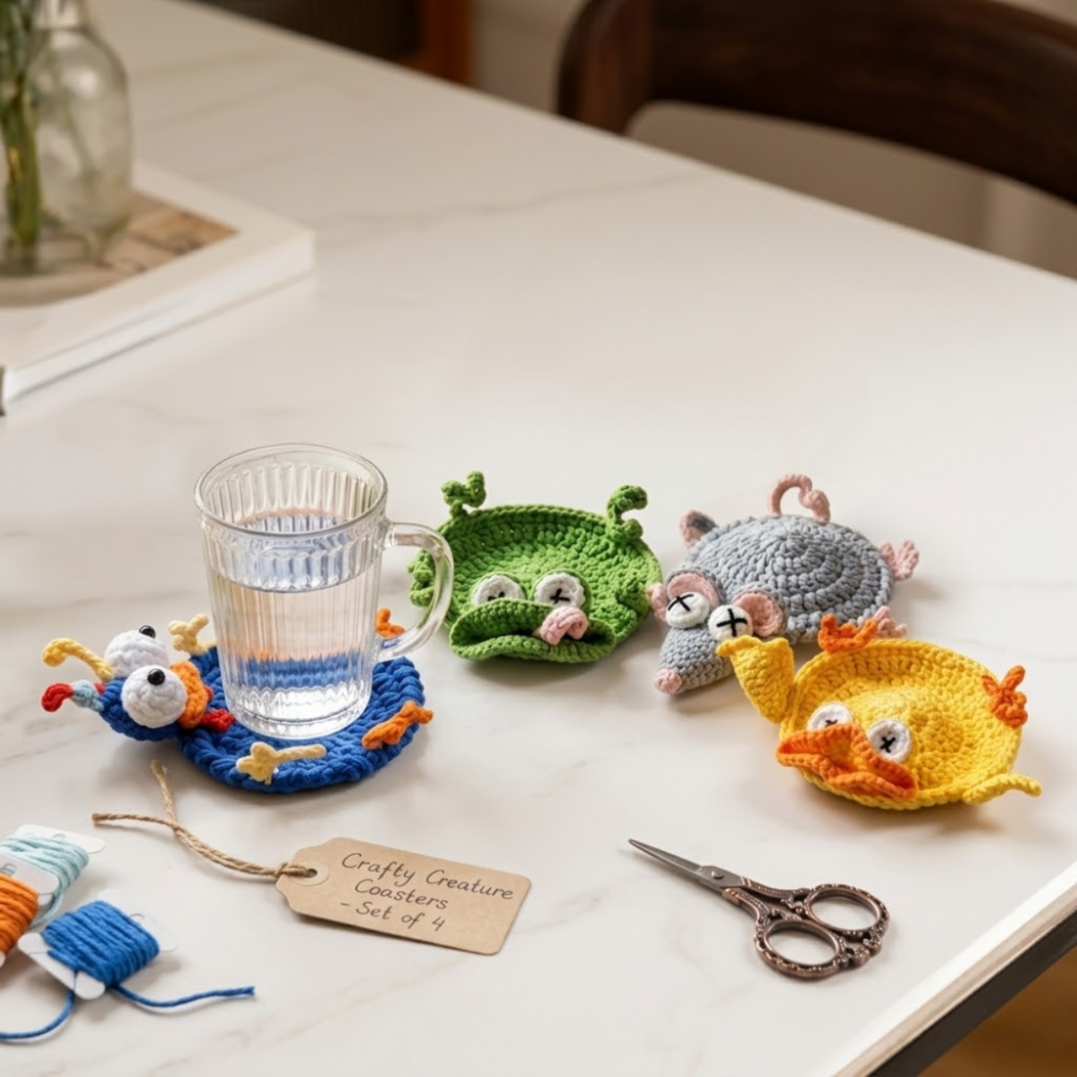 12 in 1 Animal Coaster Crochet Pattern Bundle