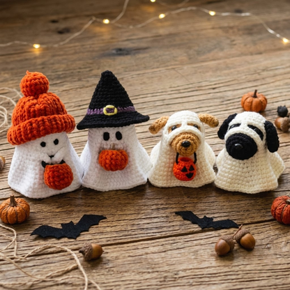 4 in 1 Ghost & Puppy Halloween Crochet Pattern