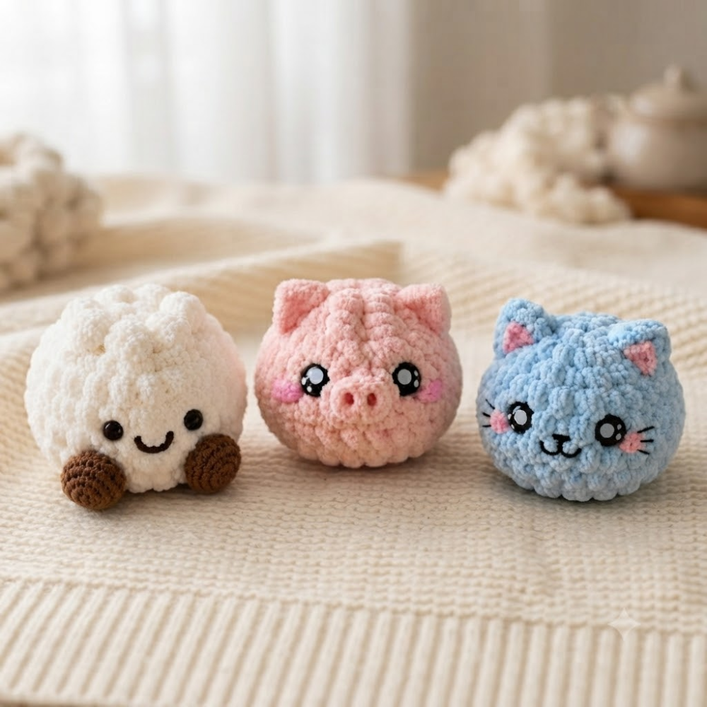 Dumplings and Steamer Crochet Pattern Set