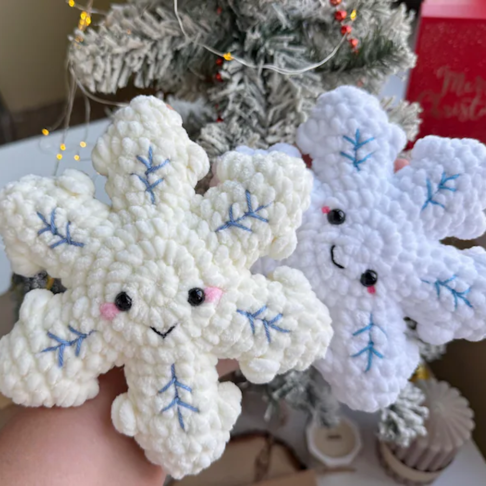 Snowflake Plush Ornament Crochet Pattern