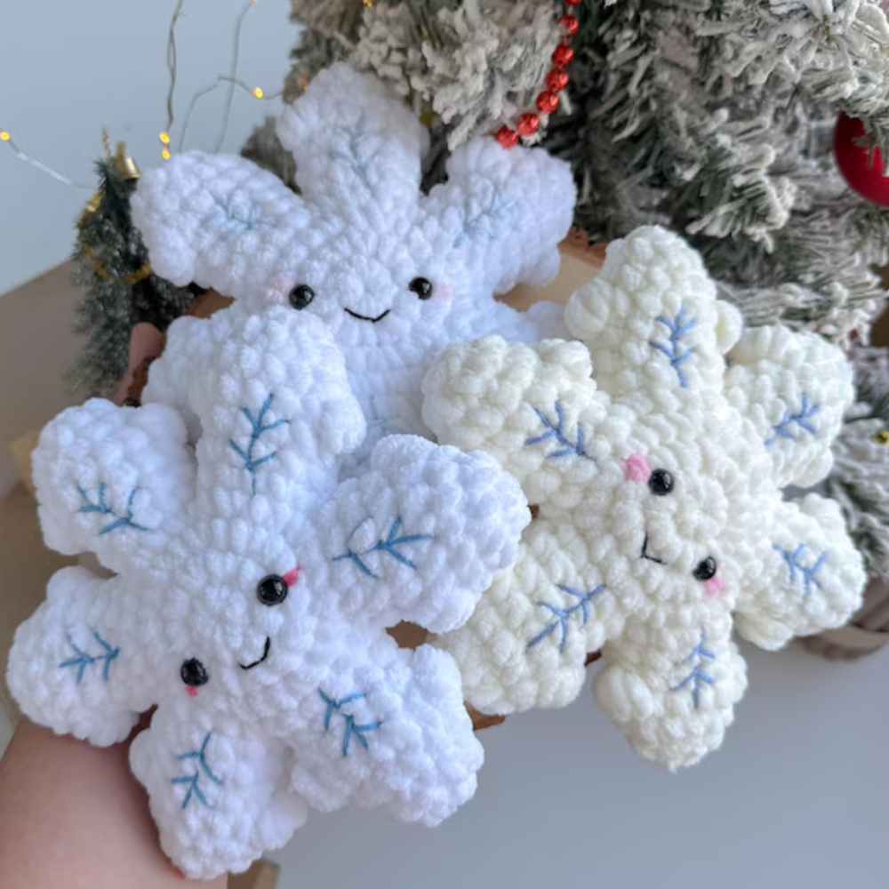 Snowflake Plush Ornament Crochet Pattern